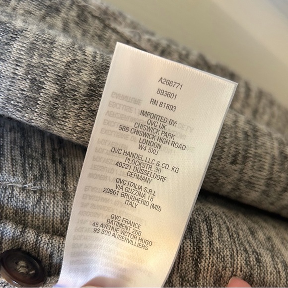 LOGO‎ Lori Goldstein Button Up Lace Trim V-neck Sweater Vest, Women’s, Lg, Gray - Picture 13 of 16